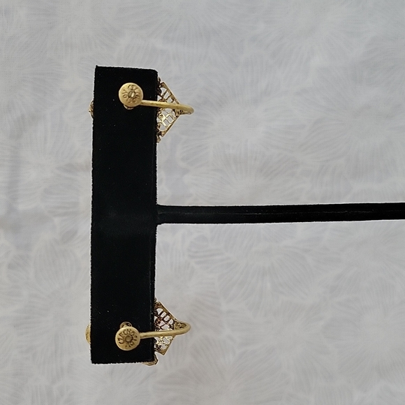 Vintage Multistone Screwback Earrings - Picture 3 of 5